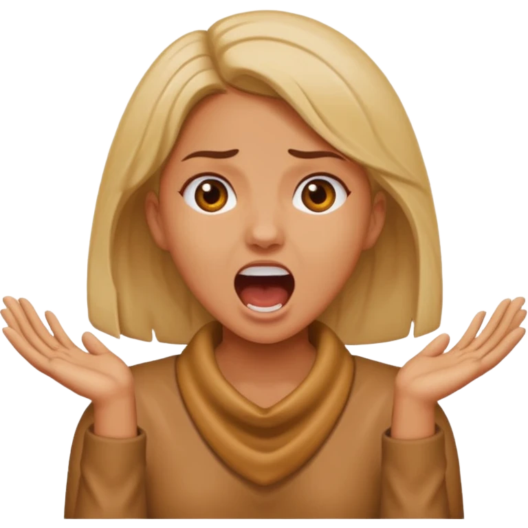 girl with her hands around her neck screaming emoji