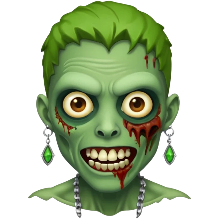 Create a zombie emoji with grillz and earring emoji