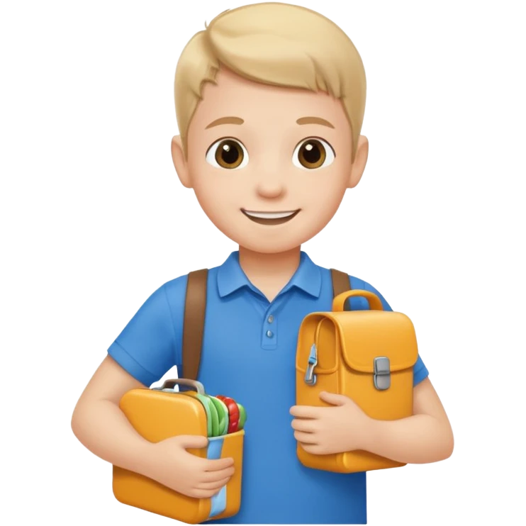 child with lunchbox emoji