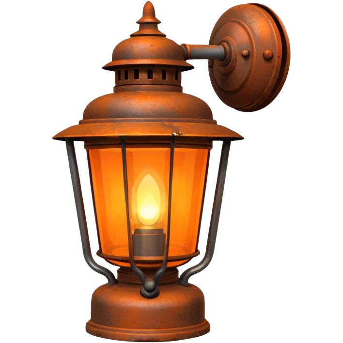 Iron Lamp + orange beam, Street Lantern. emoji