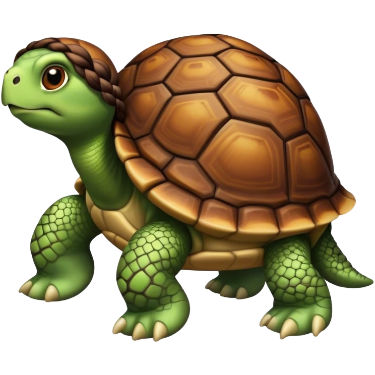 Turtle with braids emoji