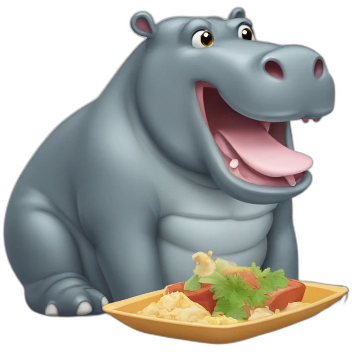 Hippopotamus eating food emoji