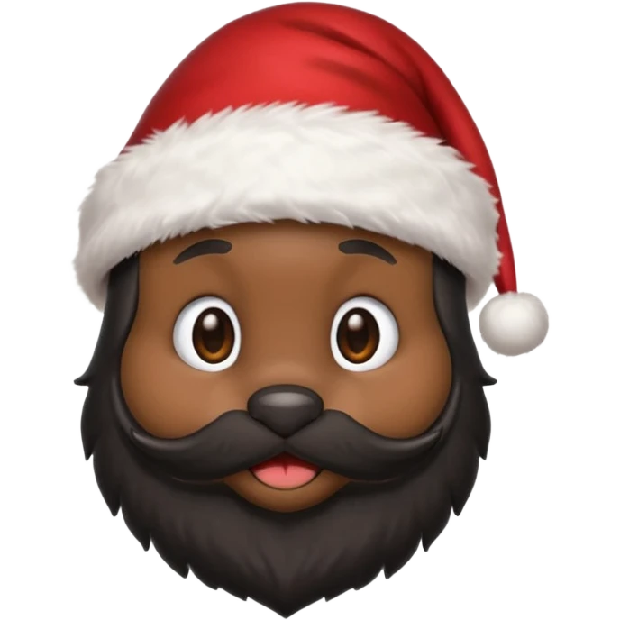 miniature black pinmcher in santa aht emoji