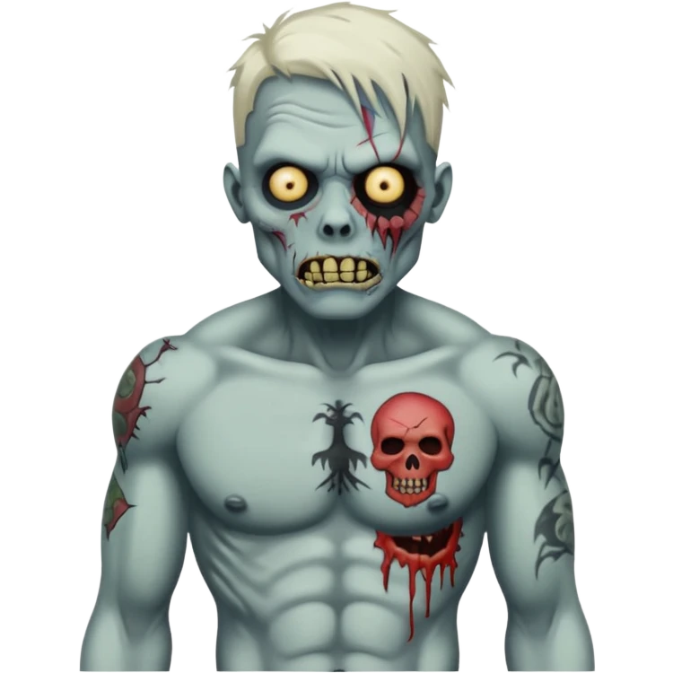 zombie with big tattoos emoji