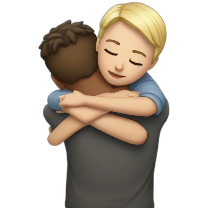 Perfect hug in white people emoji