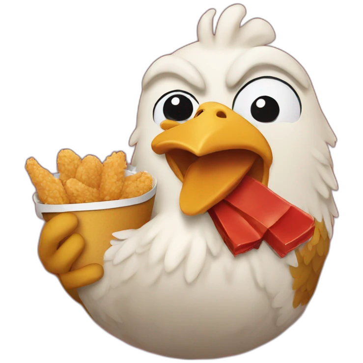 Chicken eating kfc emoji