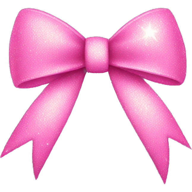 Pink sparkly bow emoji