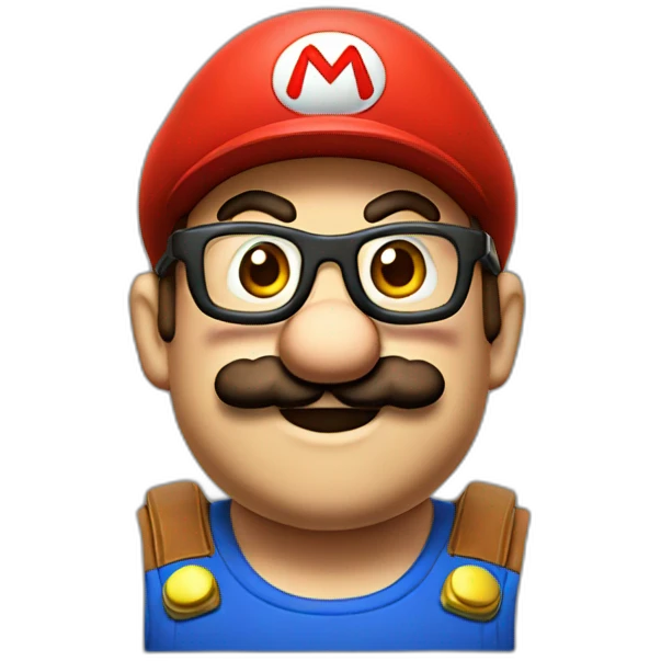 mario avec des lunettes emoji
