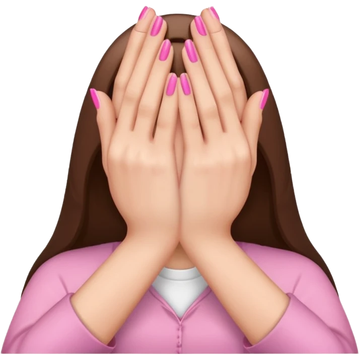 brown prayer hands with pink nails  emoji