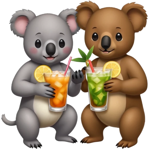 Koala and bear drink mai tai emoji