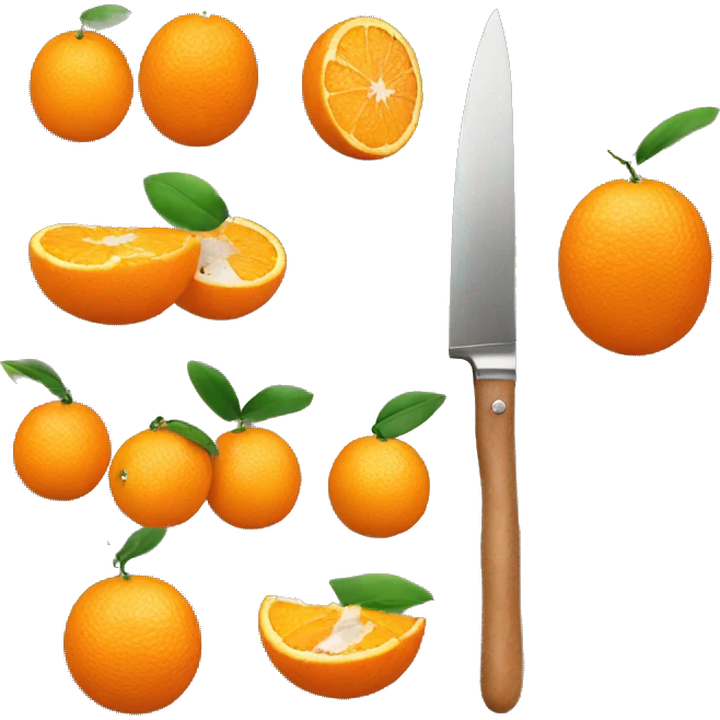 orange fruit with a knife emoji