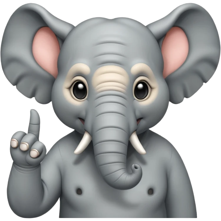Orta parmak çeken fil emoji