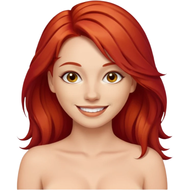 Sexy  naked red hair princess emoji