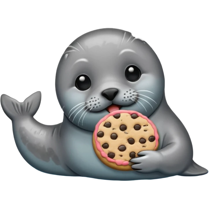 Seal eating a cookie emoji