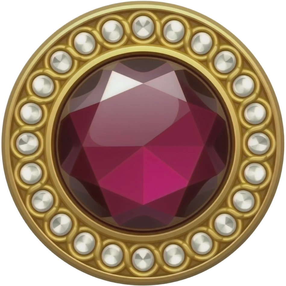 Dark red ruby brooch emoji