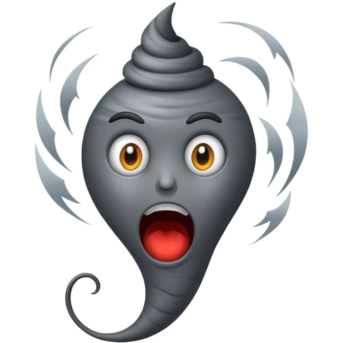 tornado with feary expression  emoji