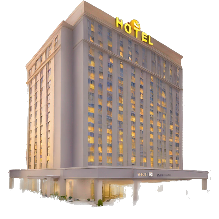 5 starts hotel building with sign “hotel” emoji