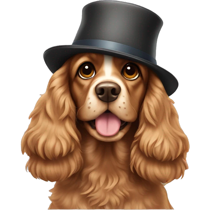 cocker spaniel with a hat emoji
