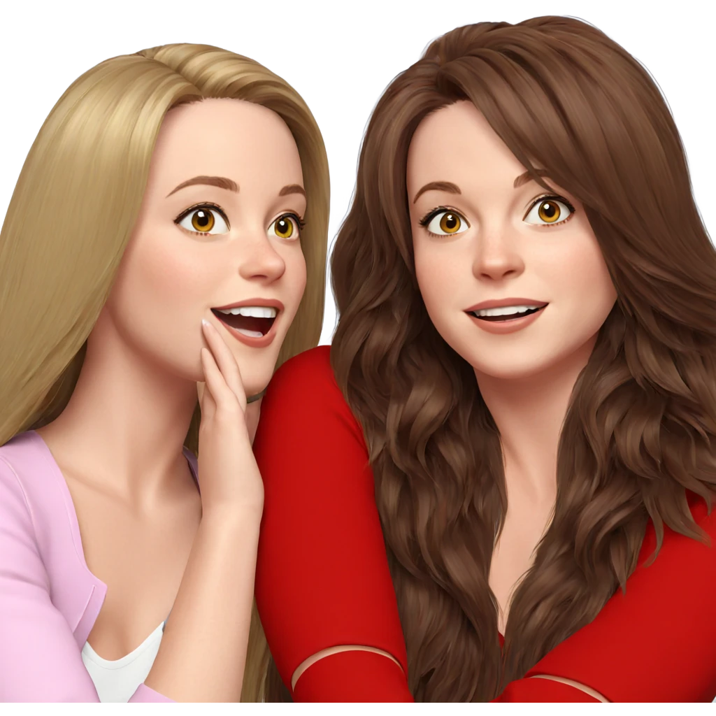 happy girls with beautiful hair emoji