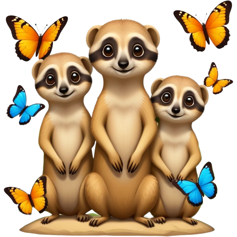 Meerkats and butterflies  emoji