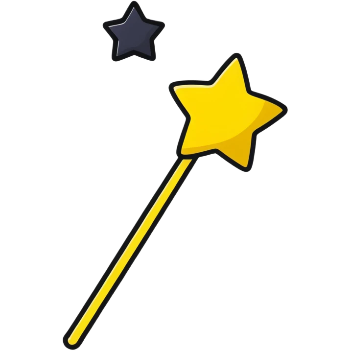 magic wand with yellow star emoji