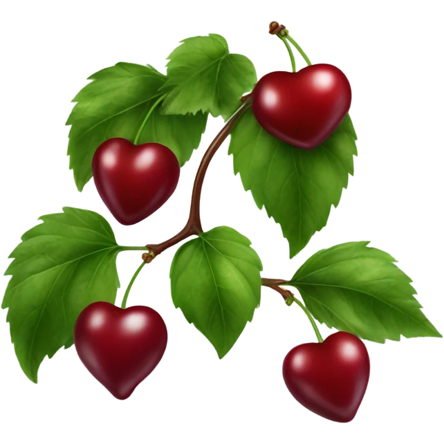 Heart shape cherries emoji