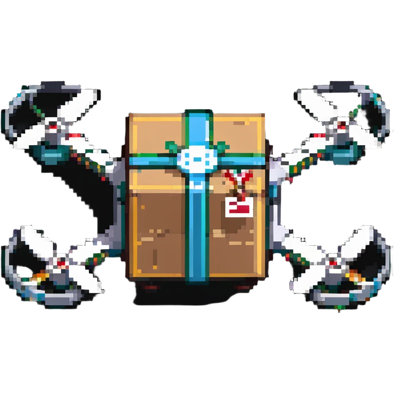 delivery drone with package emoji