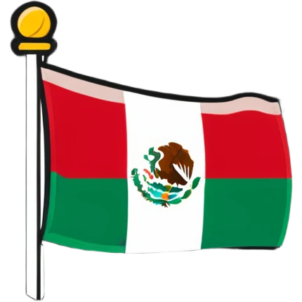 Mexican flag with confetti emoji