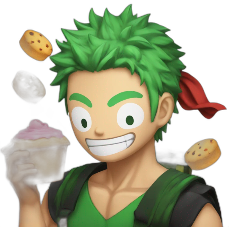 Zoro eat a muffin emoji