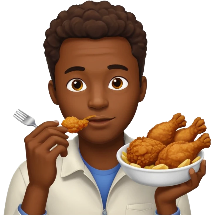 Black guy eating fried chicken  emoji