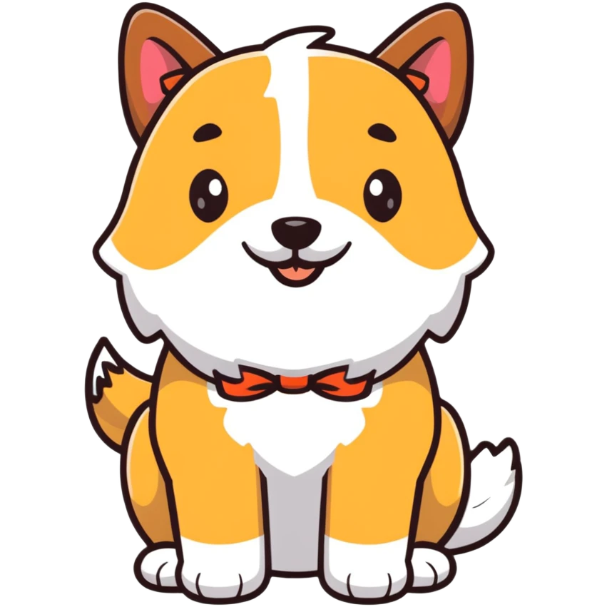 Dog with a bow emoji