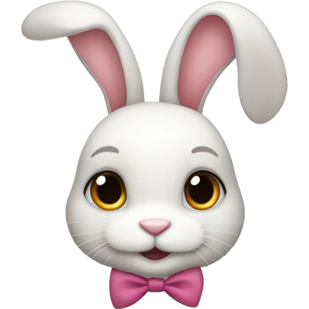 Bunny with a bow on it’s ear emoji