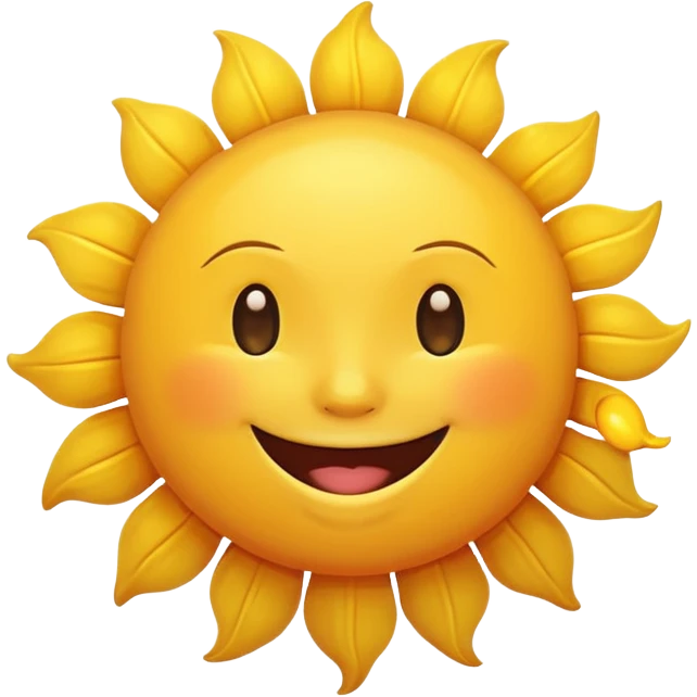 smiling sun emoji, simple and cheerful emoji
