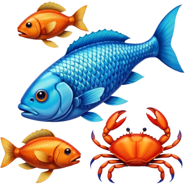 fish and crabs emoji