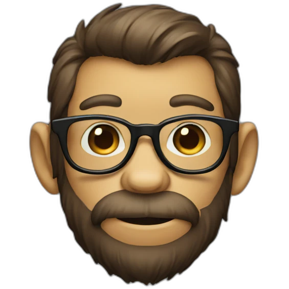 A monkey man with glasses and a beard emoji