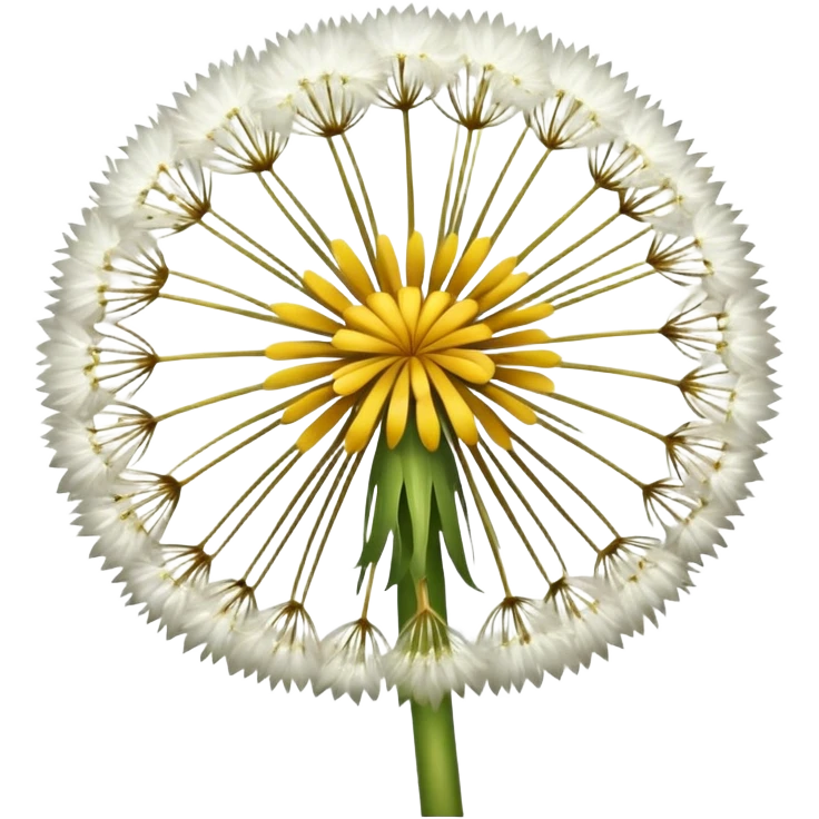 a dandelion flower with many blow-seeds on it emoji