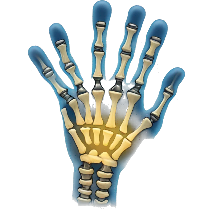 hand wave xray with screws emoji