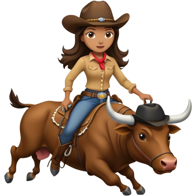 Cowgirl riding a bull emoji