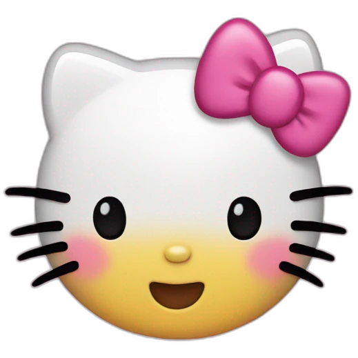 hello kitty with black straight hair emoji