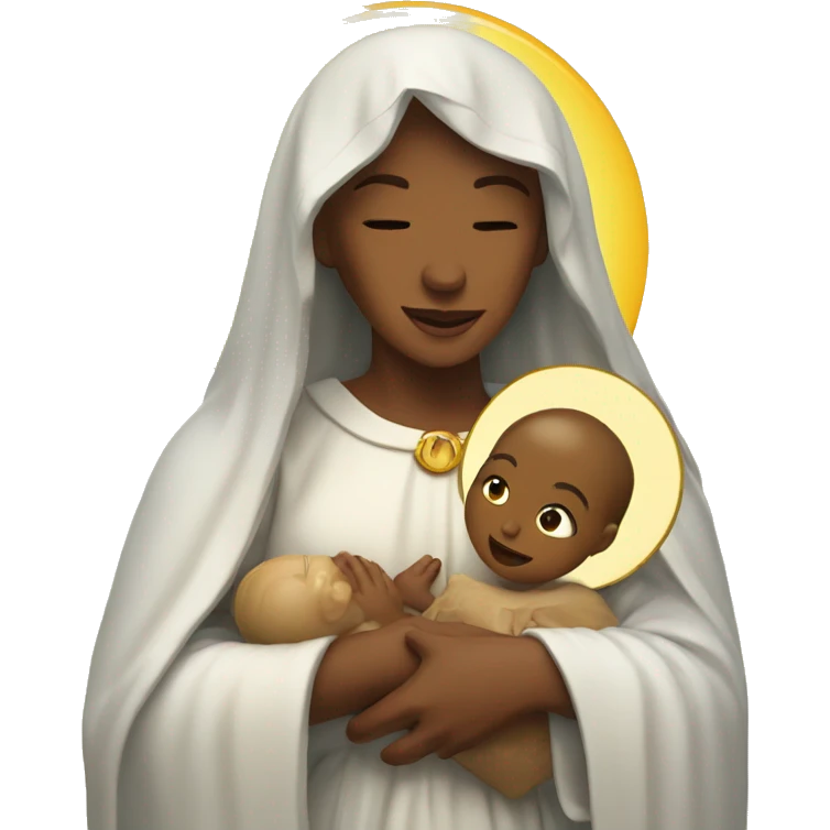 holy Mary with baby Jesus emoji