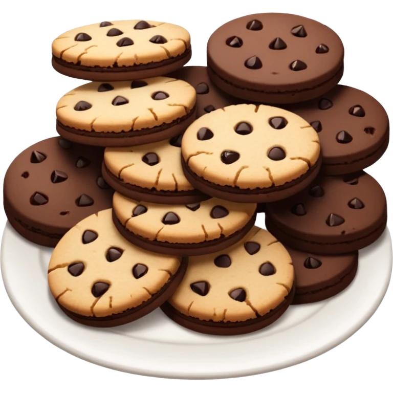 A plate of chocolate shortbread cookies (without chocolaté chips) emoji