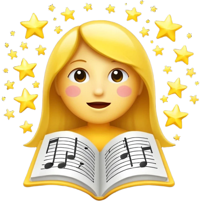 singing notes become stars emoji