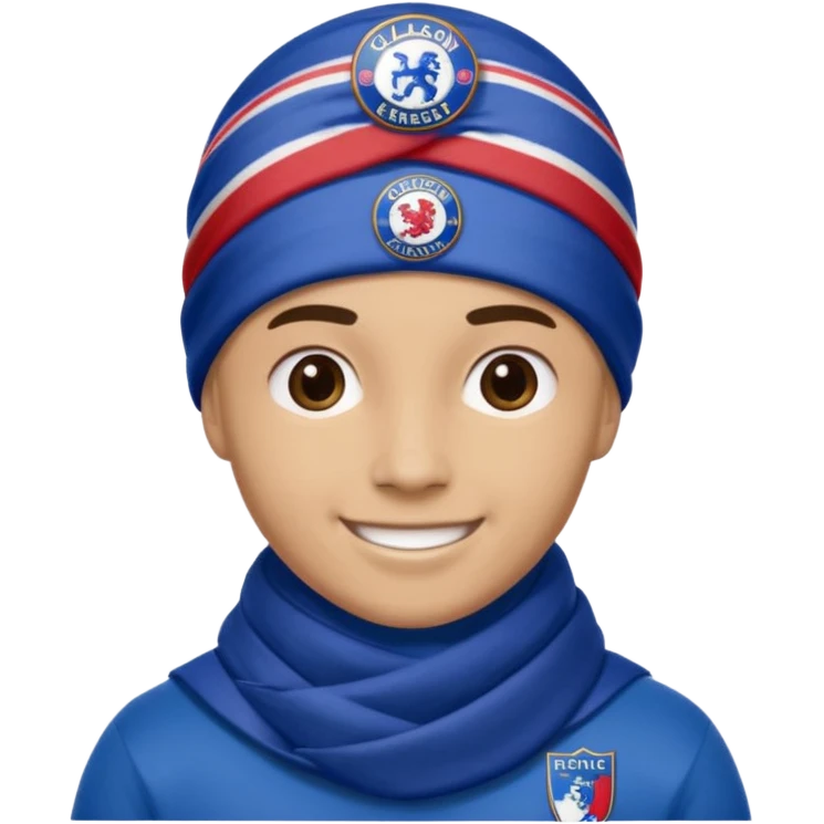 Glasgow Eangers football head and scarf head emoji