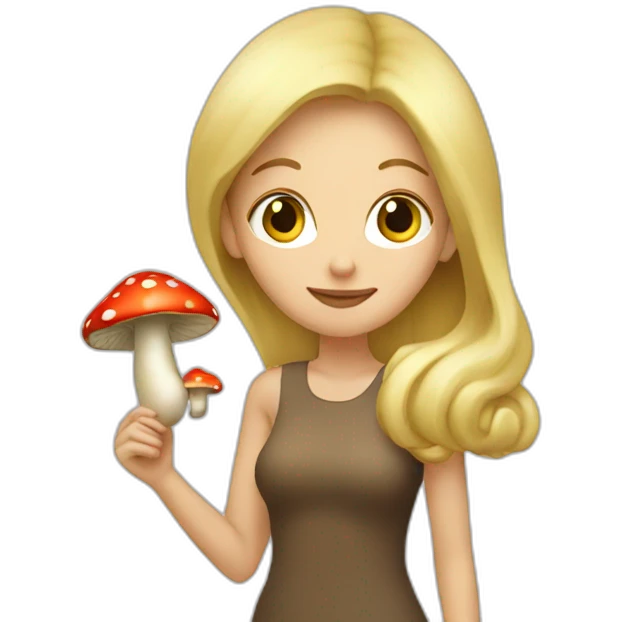Blond Woman with mushroom in hand emoji