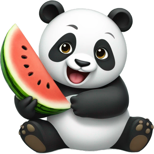 Panda eating a watermelon emoji