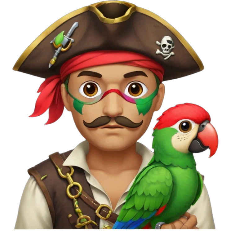 pirate and parrot emoji