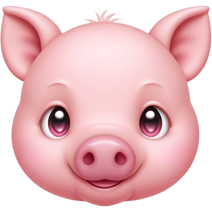 Cinematic Cute Piglet Portrait Emoji, Head tilted playfully and inquisitively, featuring a delicate rosy-pink hide with an adorably tiny snout and subtle sheen, round, sparkling beady eyes filled with boundless curiosity, Simplified yet irresistibly adorable features, highly detailed, glowing with a warm, friendly glow, high shine, affectionate and spirited, stylized with a touch of whimsical charm, bright and endearing, soft glowing outline, capturing the essence of a mischievous yet loving piglet, so playful it feels like it could nibble out of the screen and into your arms! emoji