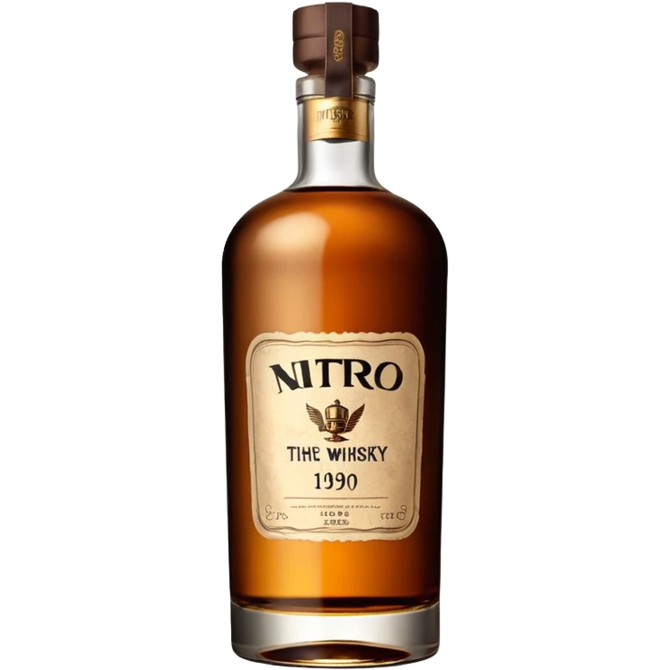 Whiskey Flasche MIT DER AUFSCHRIFT NITRO WHISKY 1990 emoji