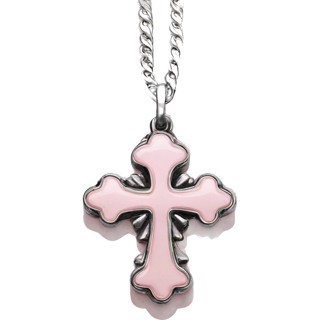 light pink chrome hearts cross emoji