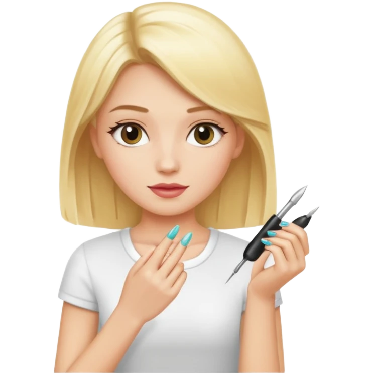 Blondie girl making nails emoji